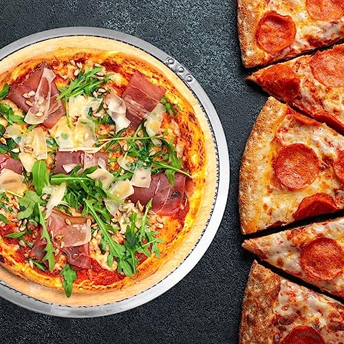 FMprofessional Pizza-Screen, Pizzablech mit Gitterstruktur, Unterlage für Tiefkühlpizza (Farbe: Silber), Menge: 1 Stück