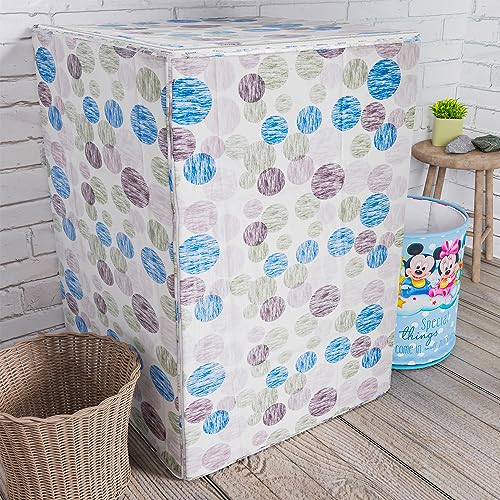 Image of Kuber Industries Dot Print Washing Machine Cover | Soft PVC Top Load Fully-Automatic Washing Machine Cover | Multi