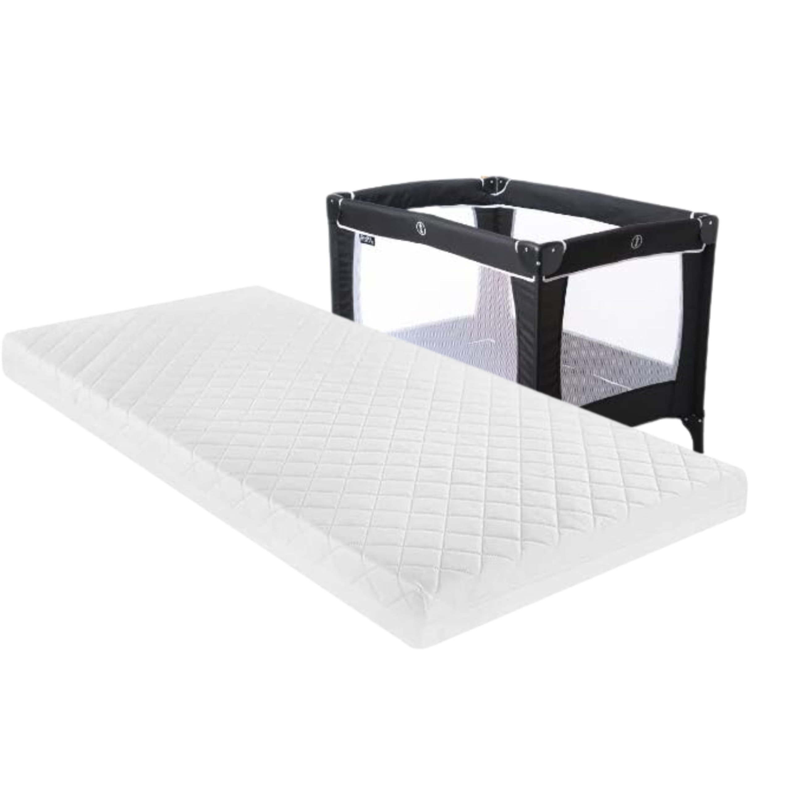 Travel Cot Foam Mattress Fits Compatible Joie Kubbie toddler Cot Crib Extra Eco-Breathable Hypoallergenic Quilted Washable Cover (92 x 54 x 7.5 cm)