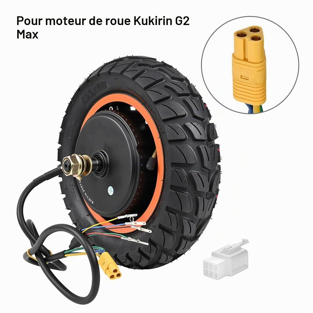 Pneu de moteur de moyeu pour Kugoo Irin G2 Max 48V 900W scooter électrique pneu de roue arrière avec pneus 255 x 80 roues moteur de rechange pour accessoires de scooter