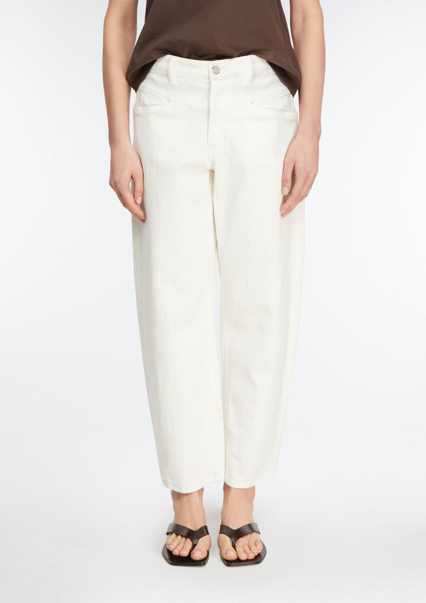 Comma Weiße Barrel-Leg-Denim im Relaxed Fit