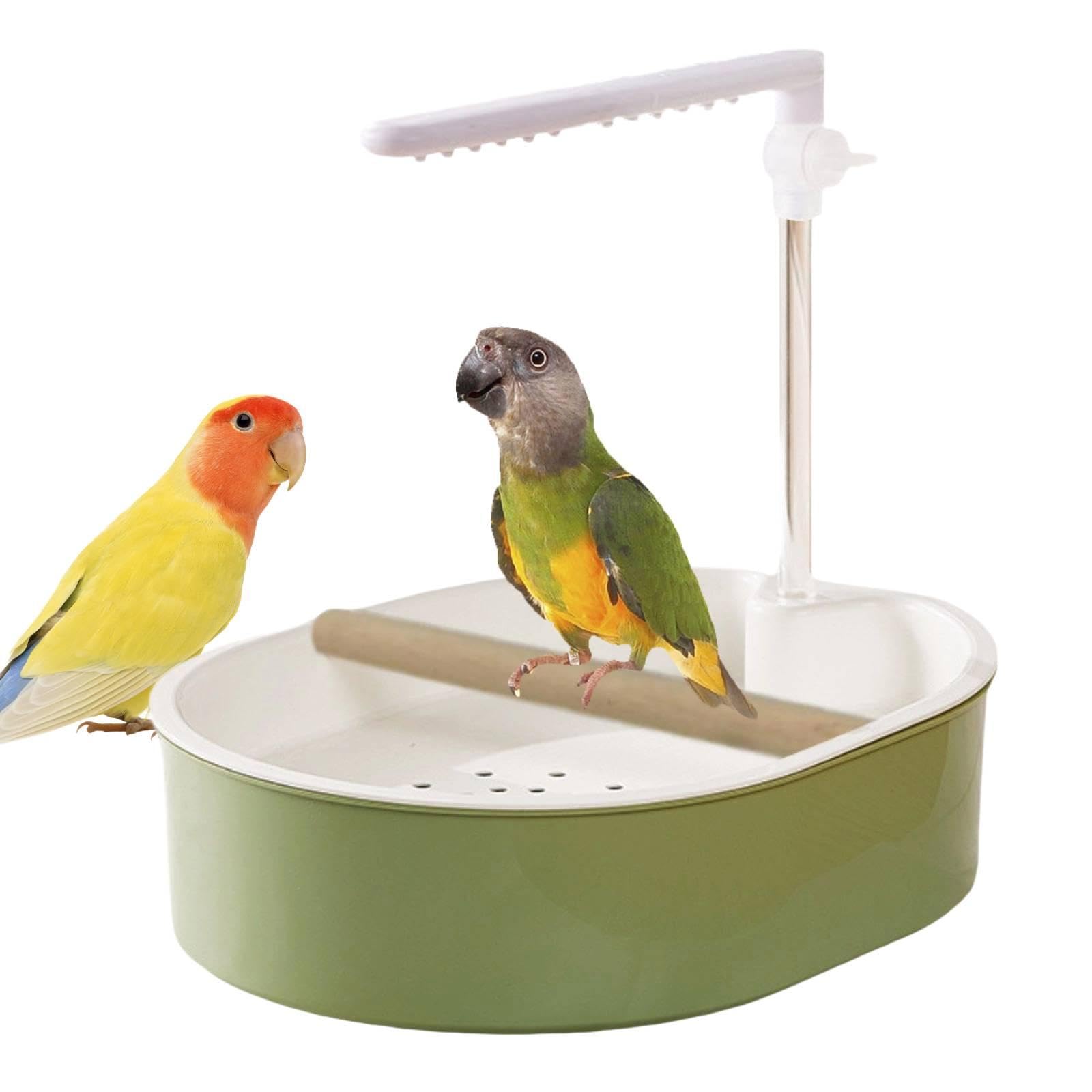 Baño Automático para Pájaros, Accesorio para Jaula de Loros, Fácil de Instalar, Robusto, para Jilgueros Y Periquitos, Estilo de Línea Blanco
