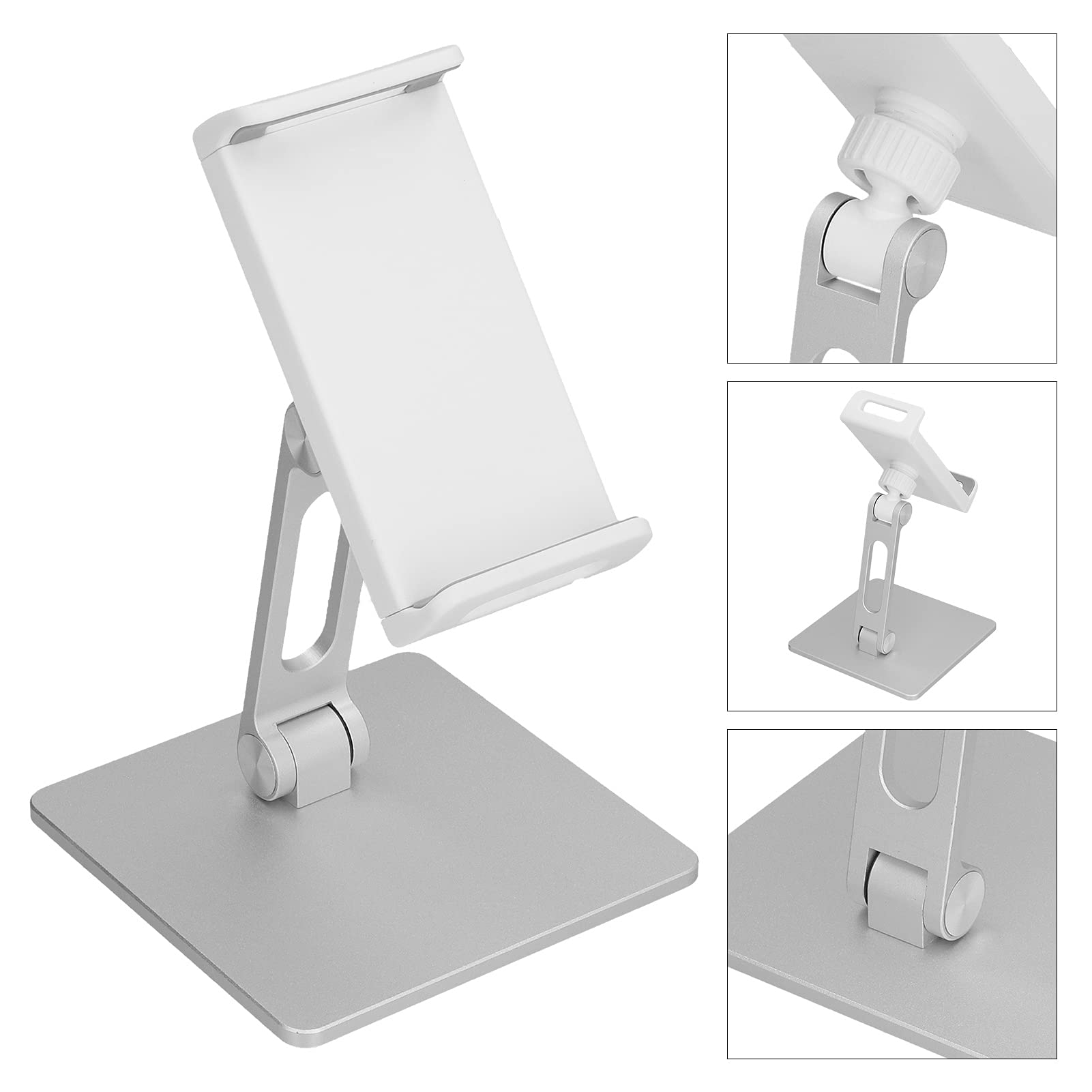 Uniwersalny aluminiowy stojak PH, Ergoesnomic regulowany uchwyt z antypoślizgowym krzemem, idealny kąt widzenia do smartfonów/tabletów
