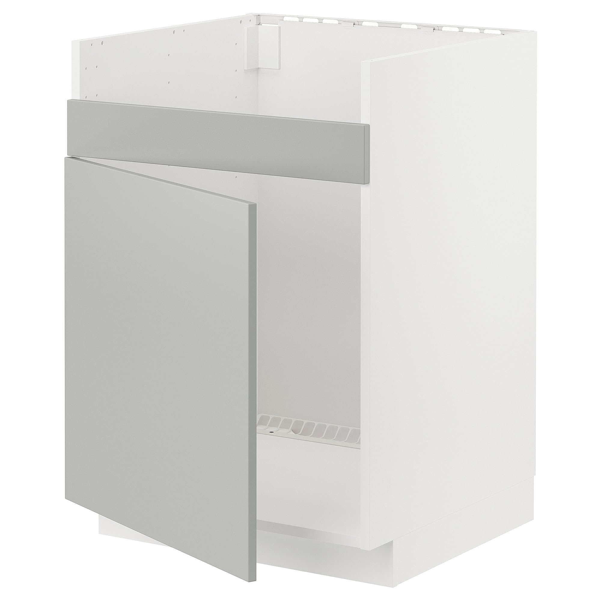Meuble METOD évier HAVSEN simple cuve blanc Havstorp gris clair 60x60 cm