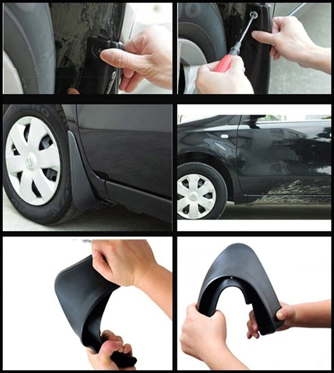 BUFFER® 2 Adet Ön veya Arkaya Uygun Kolay Takılıp Çıkarılır Çamur Önleyici Pratik Paçalık 32 x19 cm