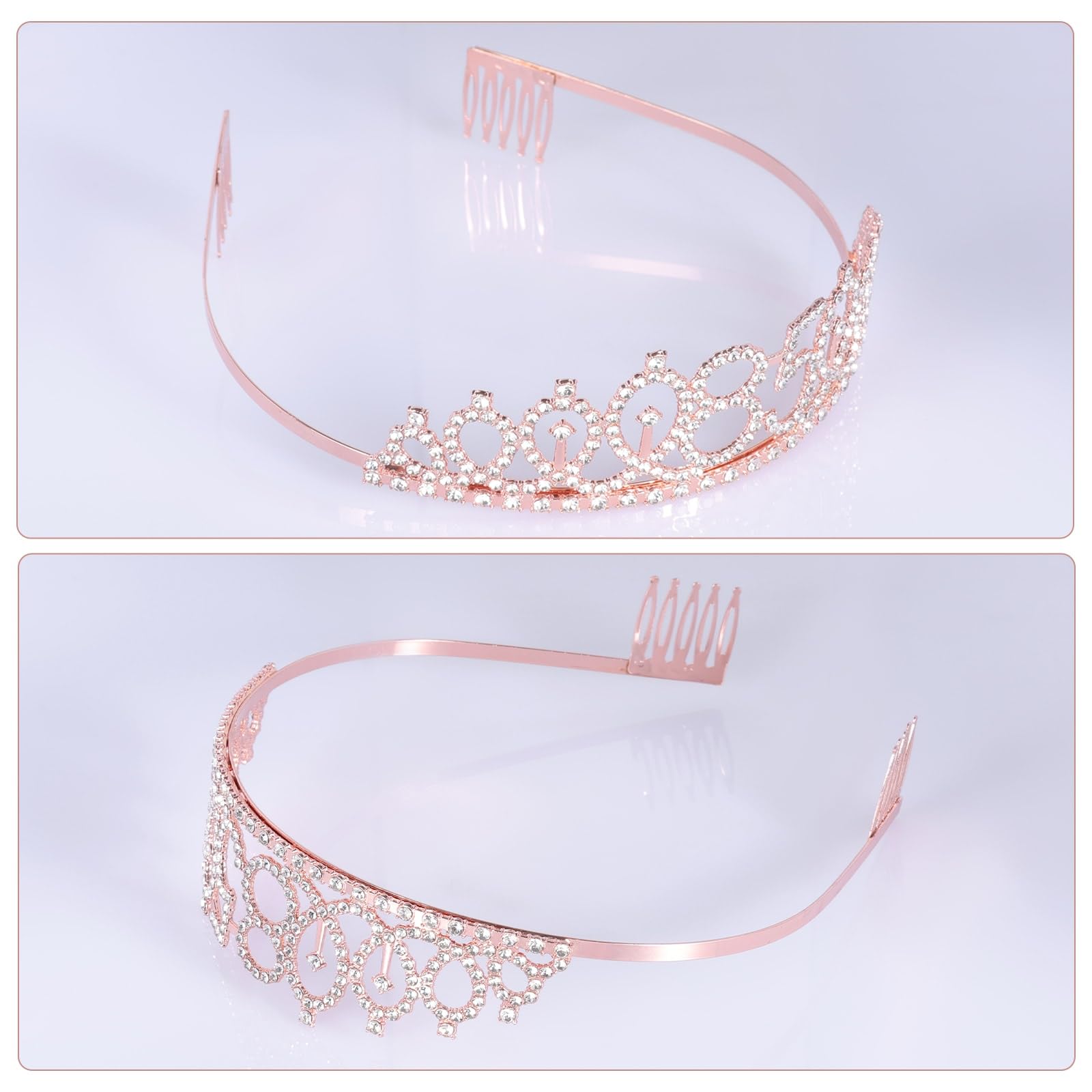 85. Geburtstag Schärpe & Diadem Set – Rotgold, Mit Strass-Krone Und Perlennadel