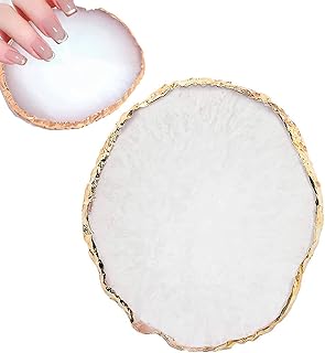 Nail Art Palette, Resin Nail Art Palette, Makeup Mixing Palette Nail Art Painting Nail Tech Supplies Resin Nail Art Palette DIY Tool Gold Edge White 9.2X10.3CM, for Nail Painting Display Board Tray