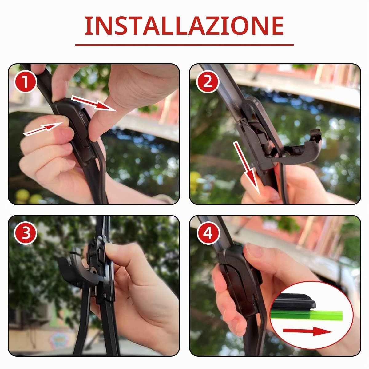 Auto Tergicristallo Per Fiat Panda 2003-2012 Lame Spazzole Cutter Accessori 22" 16" 13"