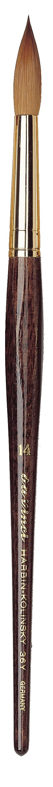 da Vinci Watercolor Series 36Y Paint Brush, Round Harbin Kolinsky Red Sable with Anthracite Hexagonal Handle, Size 14