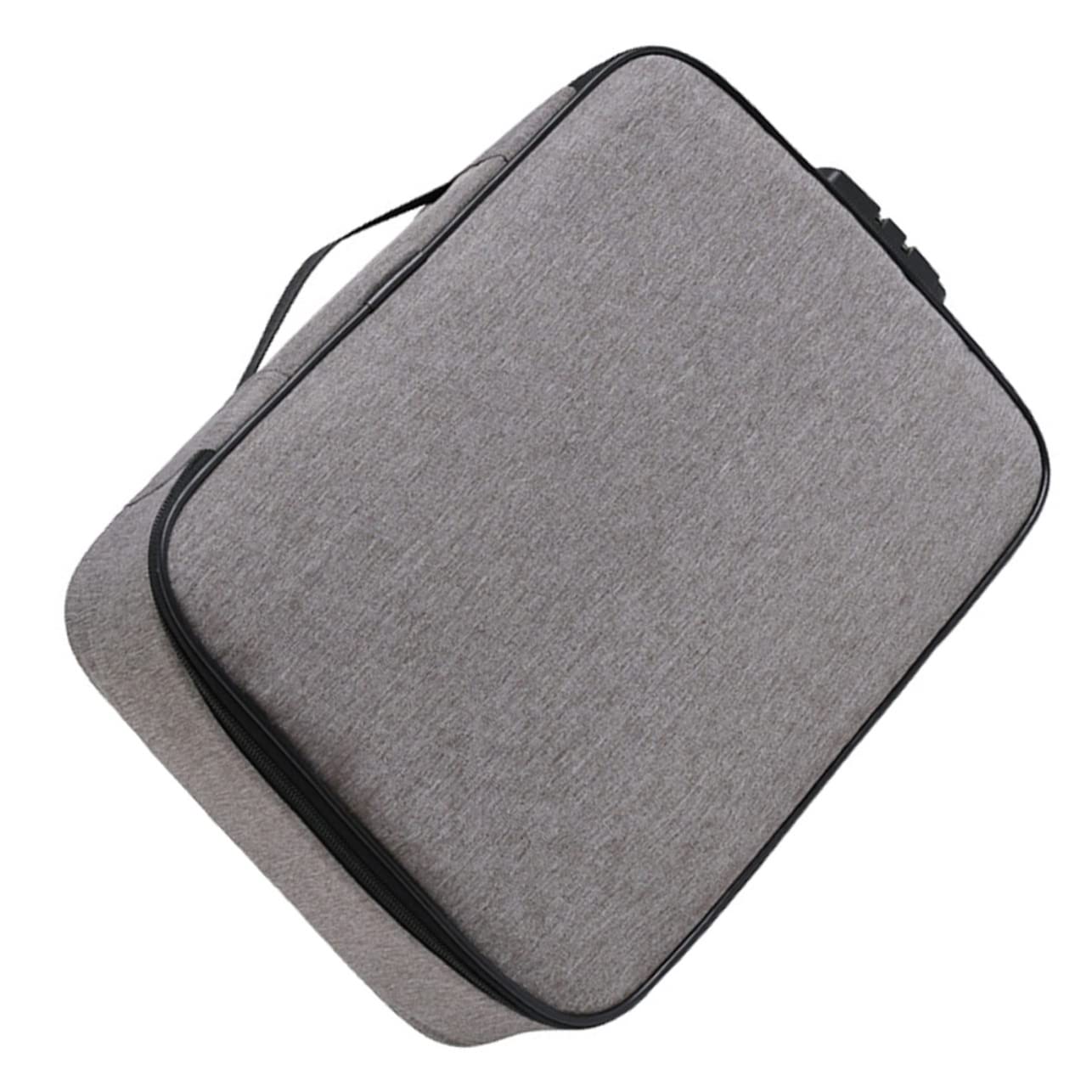 IMIKEYA Borsa organizer con serratura a combinazione portatile e multifunzionale capacità con per archiviazione sicura di file e casa ufficio o viaggio colore grigio
