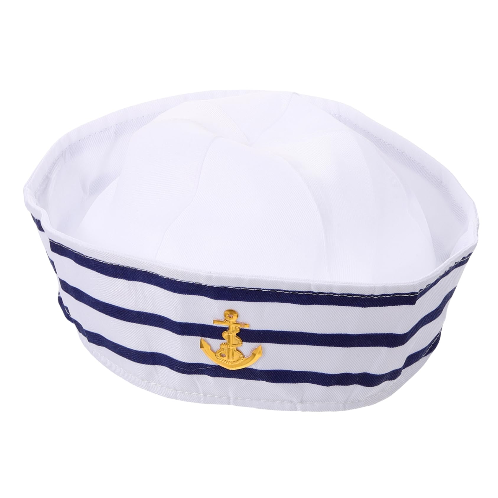 WRITWAA White Embroidered Navy Cap Children's Police Cap Captain's Hat 50-60cm Unisex Stage Performance Accessory Masquerade Hat