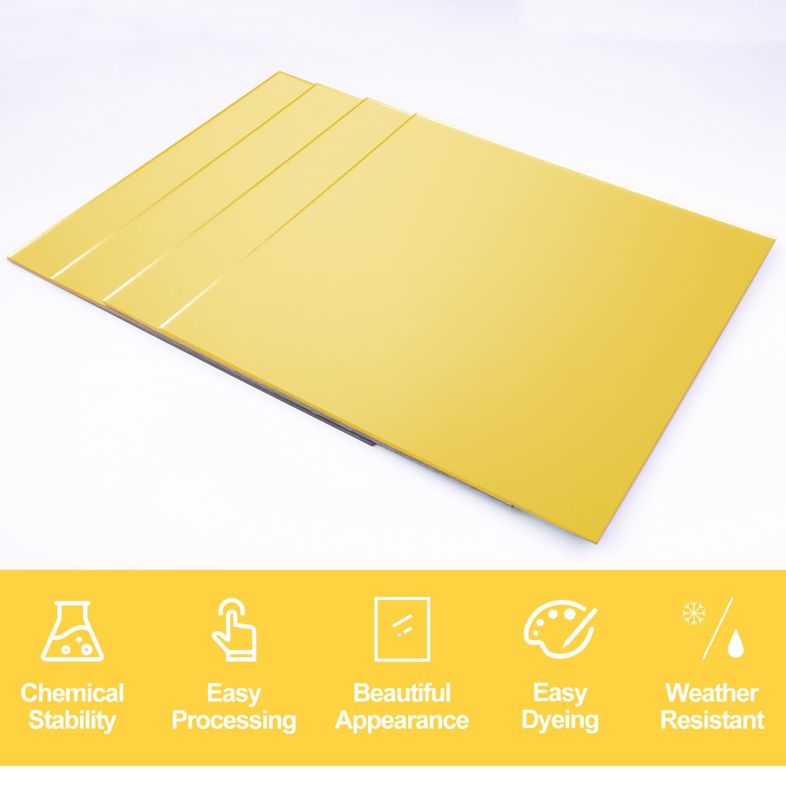 Gold Mirror Acrylic Sheets - 4 Pack -6