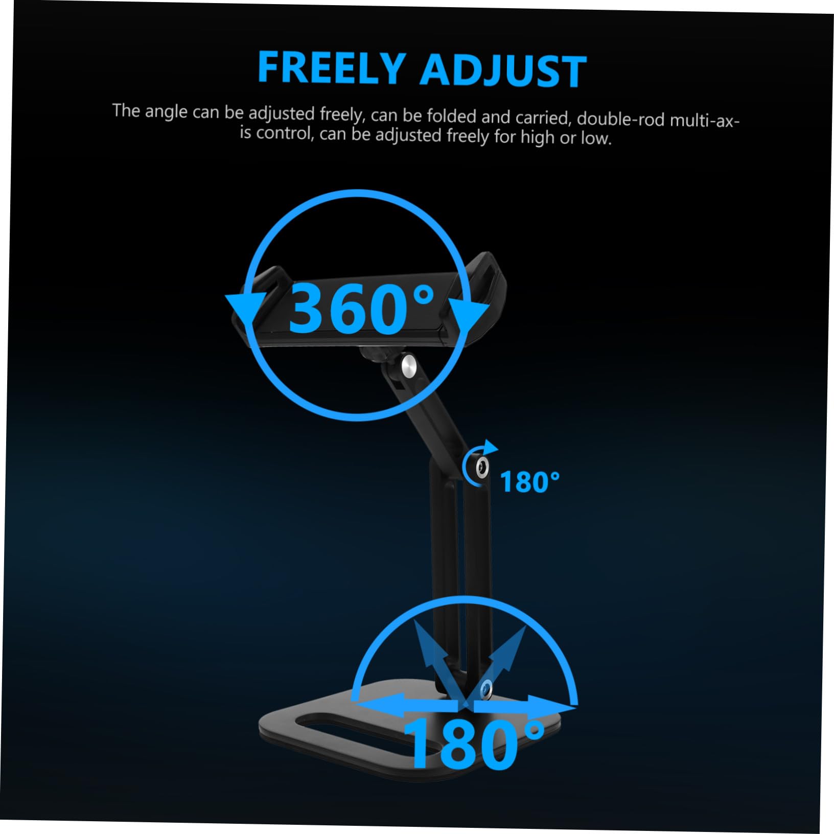 Artibetter Soporte Ajustable con Aleación de Aluminio y Gel TPU de Escritorio para Teléfono y Tableta Plegable Adecuado para Transmisiones en Directo y Uso Manos Libres