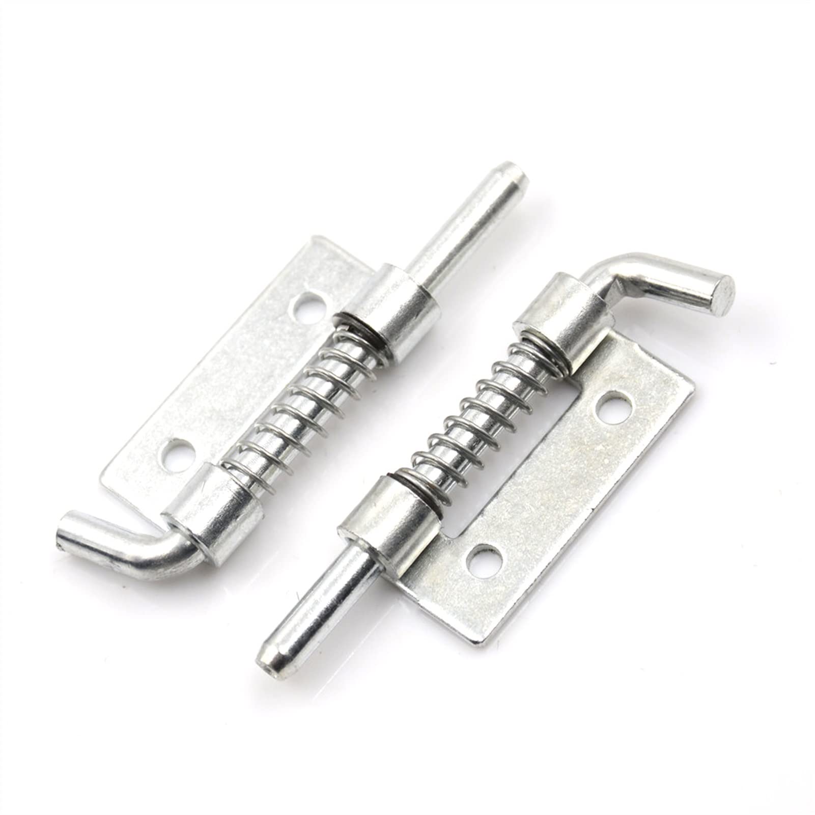 Chiavistello scorrevole Serratura for porta, chiavistello for cancello, 5 pezzi / lotto Catenaccio di sicurezza in metallo caricato a molla in argento Chiavistello a molla Chiusure a molla Pulsante ha