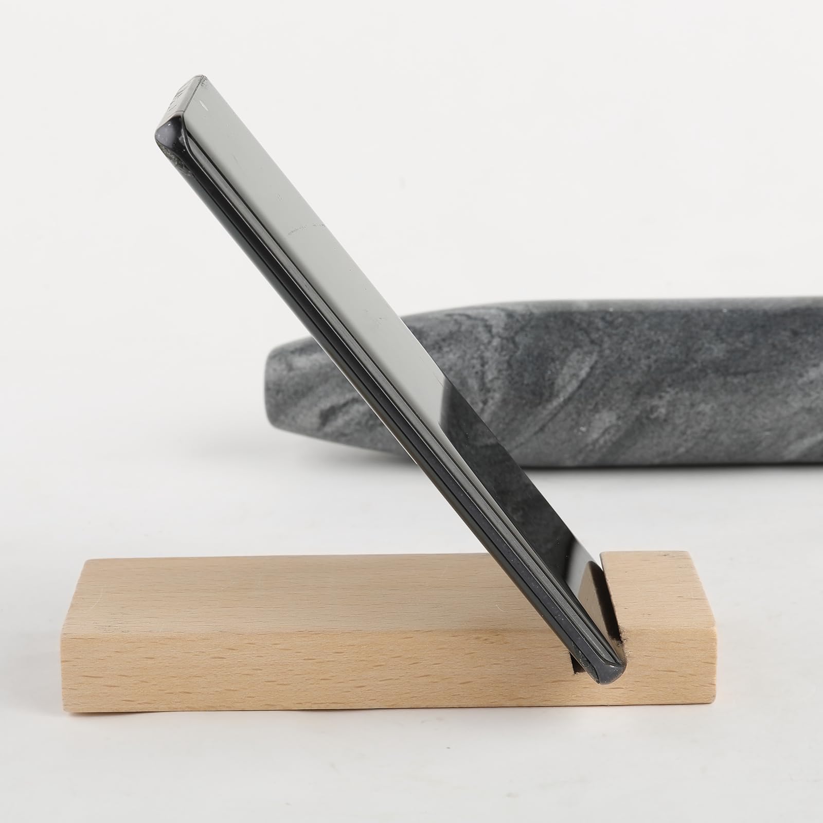 Koville Mattarello francese in marmo grigio naturale africano, mattarello antiaderente da 30,5 cm per cottura, rullo per pasta, gnocchi, fondente, torta, pane, pizza, utensili da cucina