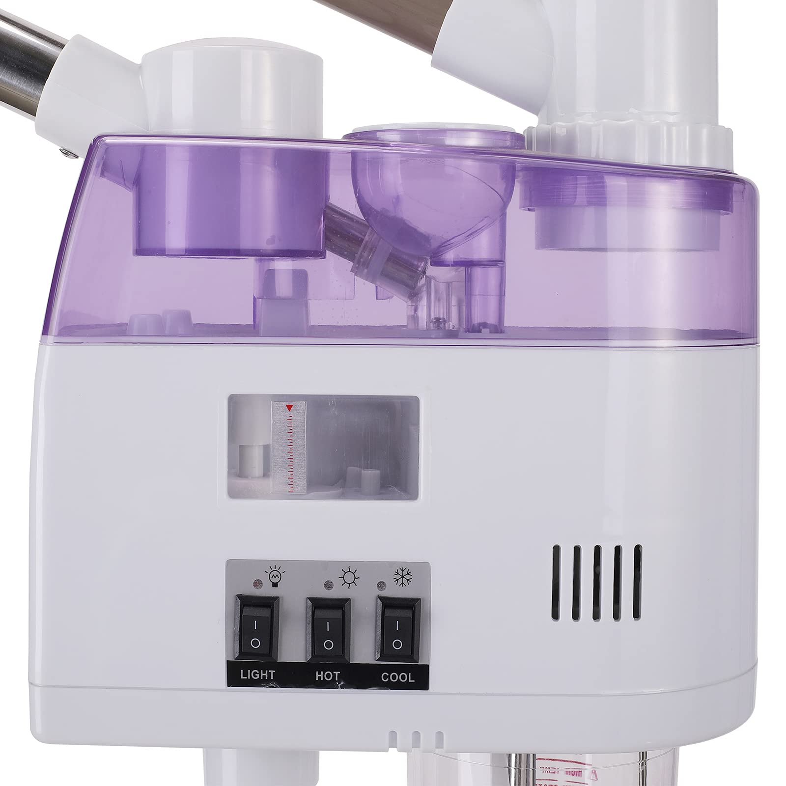 Gesichtsdampfer, 2in1 Heiße & Kalte Vapozon Ozon Bedampfer Dampfgerät Gesichtssauna Maschine 360°Rotatable Düse Doppelrohr Heiße und Kalte Dampfgerät, Höhe Einstellbar,geeignet für Salon und Zuhause