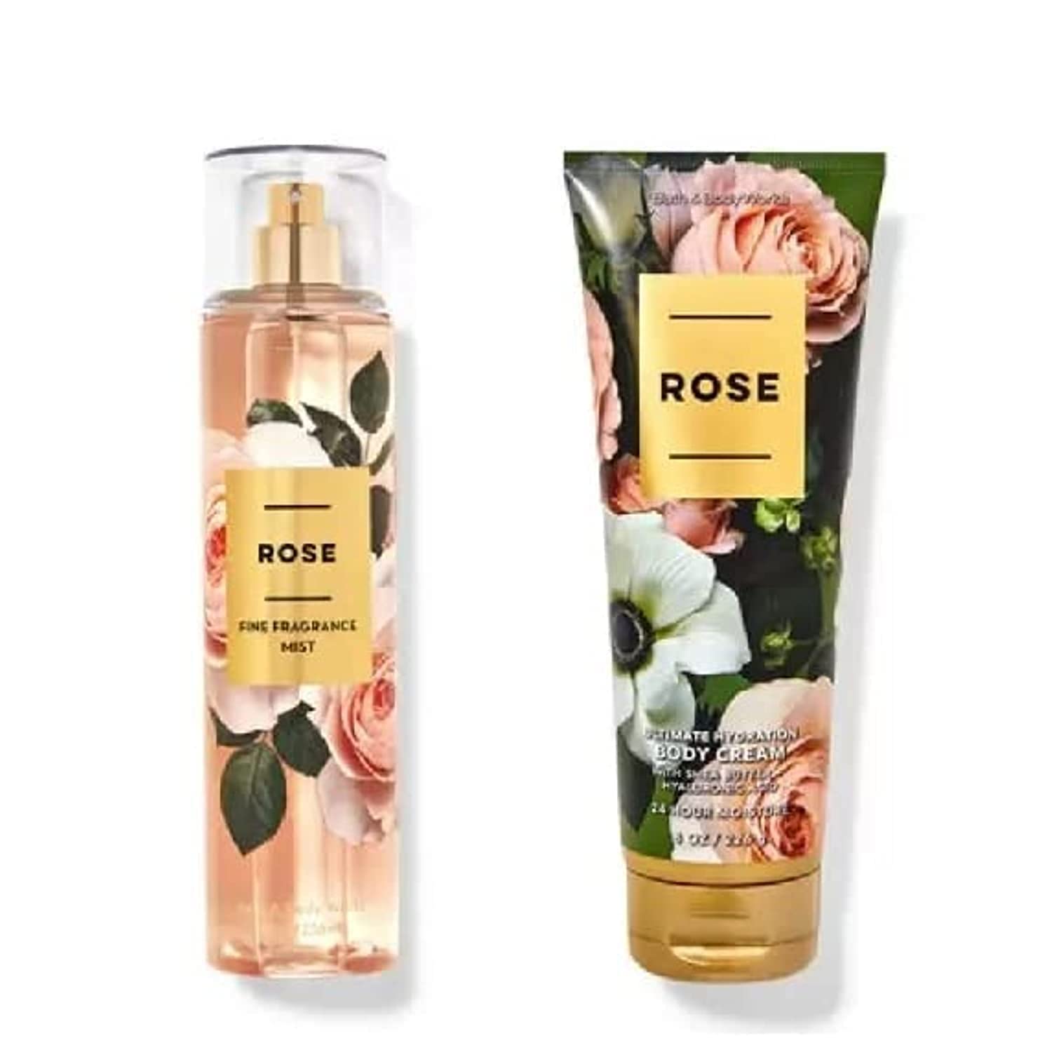 Bath and Body Works - Rose - Ultra Shea Body Cream and Fine Fragrance Mist -8 Oz 2018