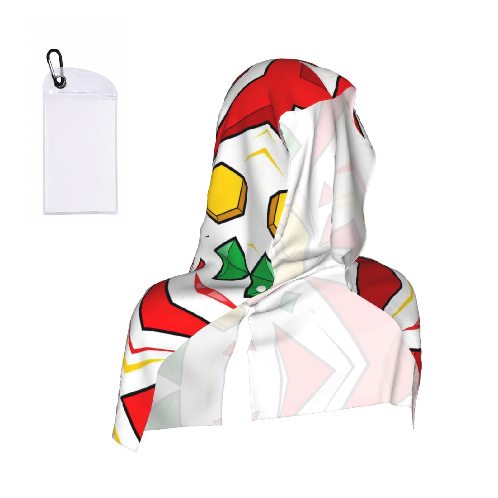 CNTDBU Geometric Fragment Fly Cooling Towel Hooded-Instant Chill Neck Cover for Sports, UV Cooling Rag for Running Gym