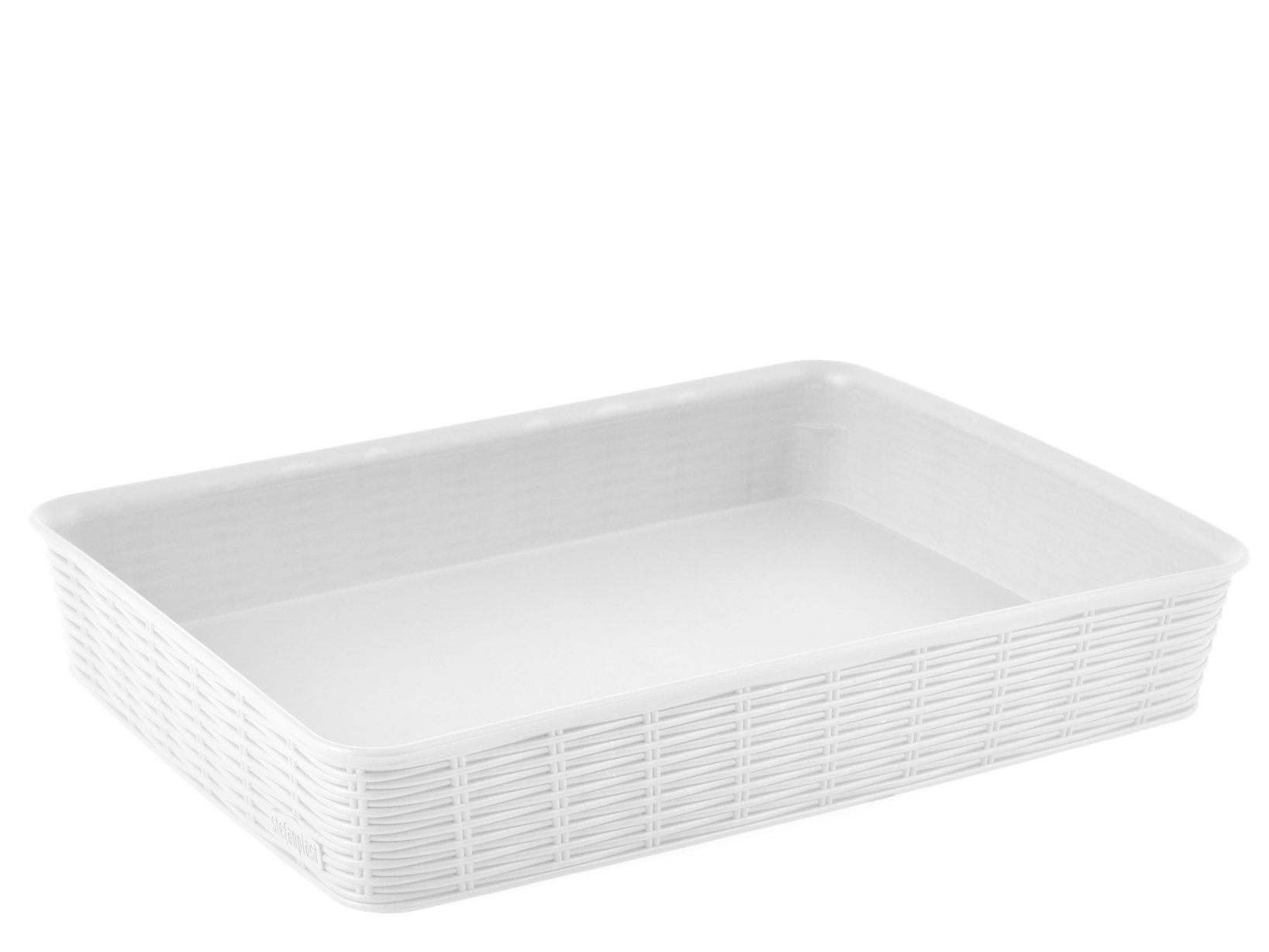 Stefanplast Elegance Basket, White, Large/35.5 x 26 x 6 cm