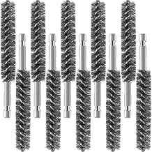 Geiserailie Bore Brush Bristles Wire Brush for Power Drill Cleaning Wire with Hex Shank Handle for Power Drill Cleaning10 Pieces,Stainless Steel