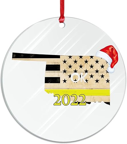 Miniatura 5 de BESTORLOVE Adorno acrílico de Navidad del estado de Vermont, adornos colgantes de Navidad, bandera estadounidense, nombre de la ciudad de 3 pulgadas