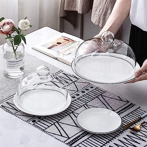 Couverture de conservation en verre et plat céramique pour table basse