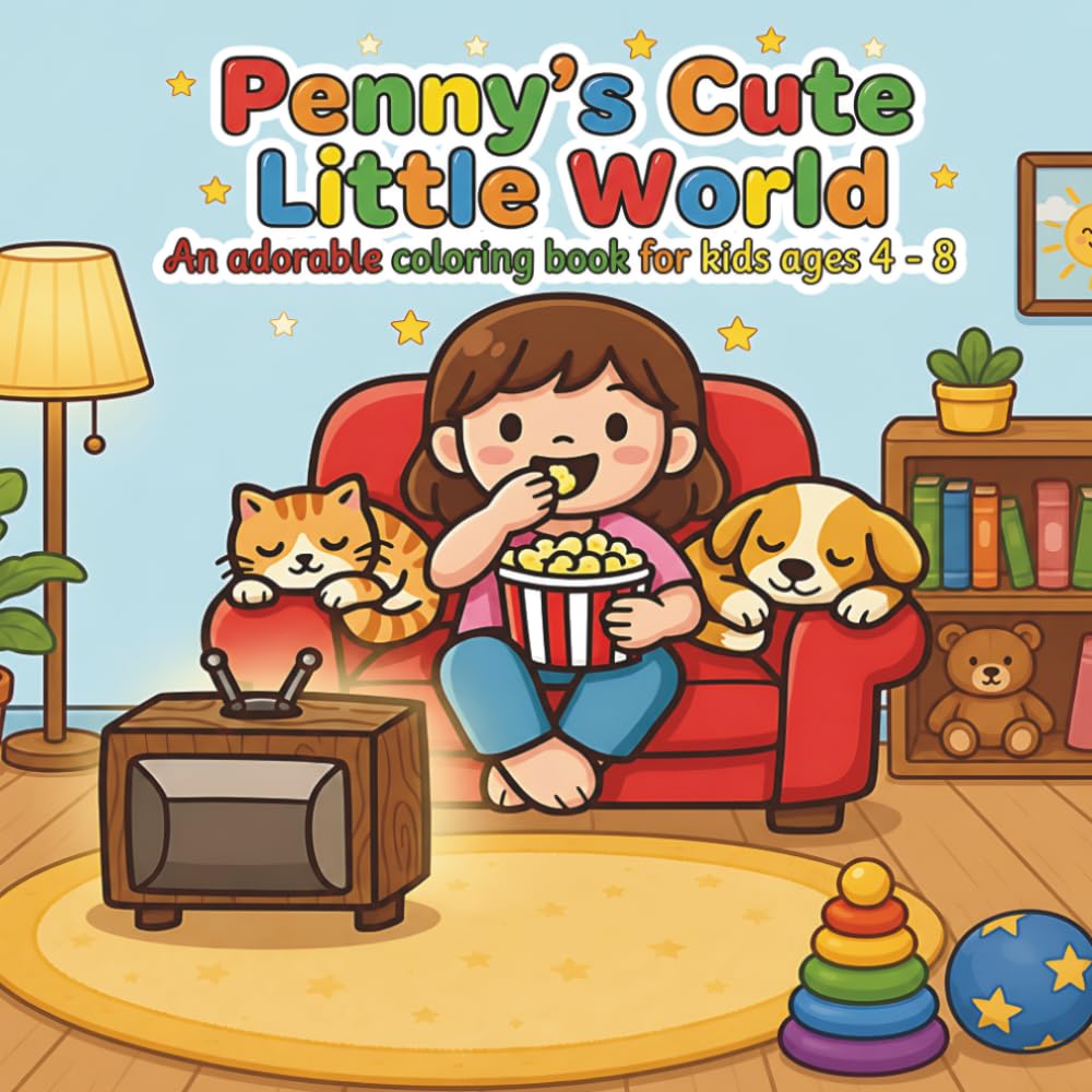 Penny's Cute Little World : An adorable coloring book for kids ages 4 - 8