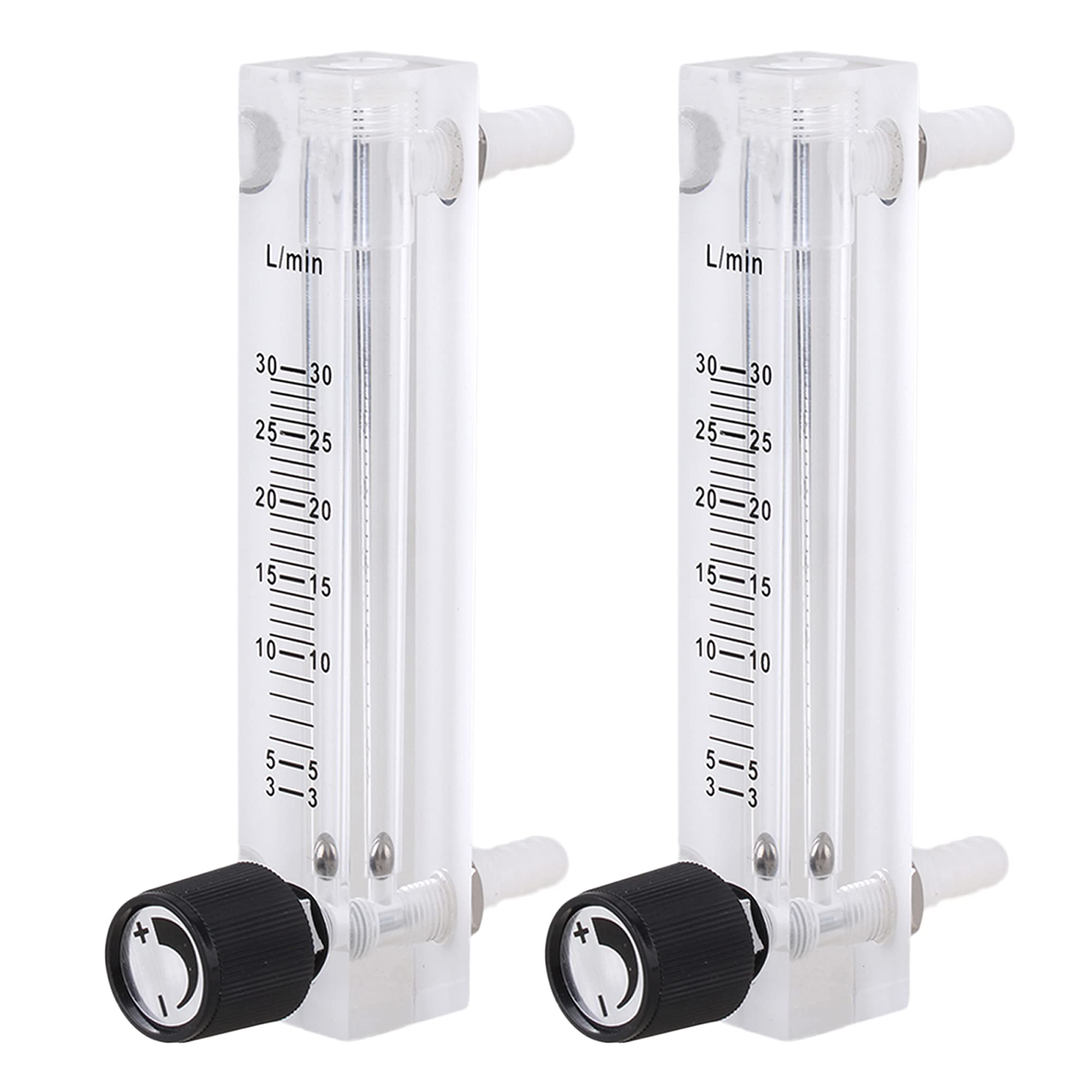 CNBTR 2pcs Acrylic 3-30LPM Flow Meter LZQ-7 for Oxygen Air Gas Measure Detect Part