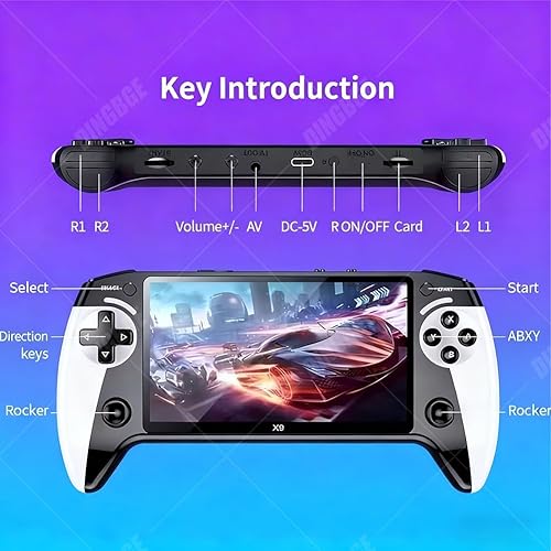 Miniatura 6 de Consola de juegos portátil retro X9, revive juegos clásicos con pantalla IPS HD de 5.5 pulgadas, más de 20000 juegos incorporados, más de 10