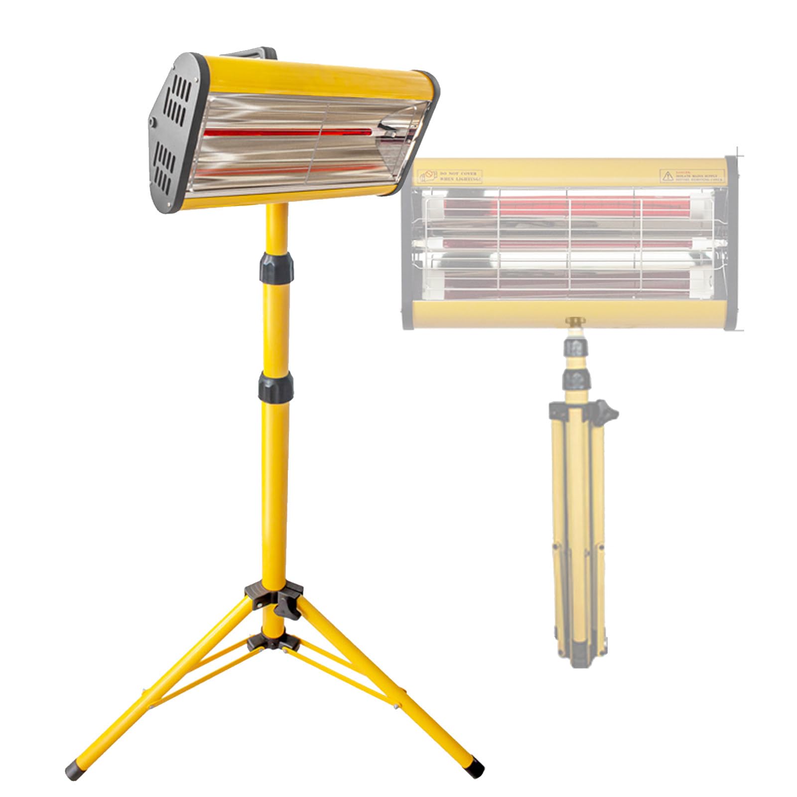 Vnatwgoo Multicolor Handheld Infrared Curing Lamp With Adjustable Stand, Adjustable From 60 To 170Cm, 1050W Paint Dryer For Car Paint Heat Treatment