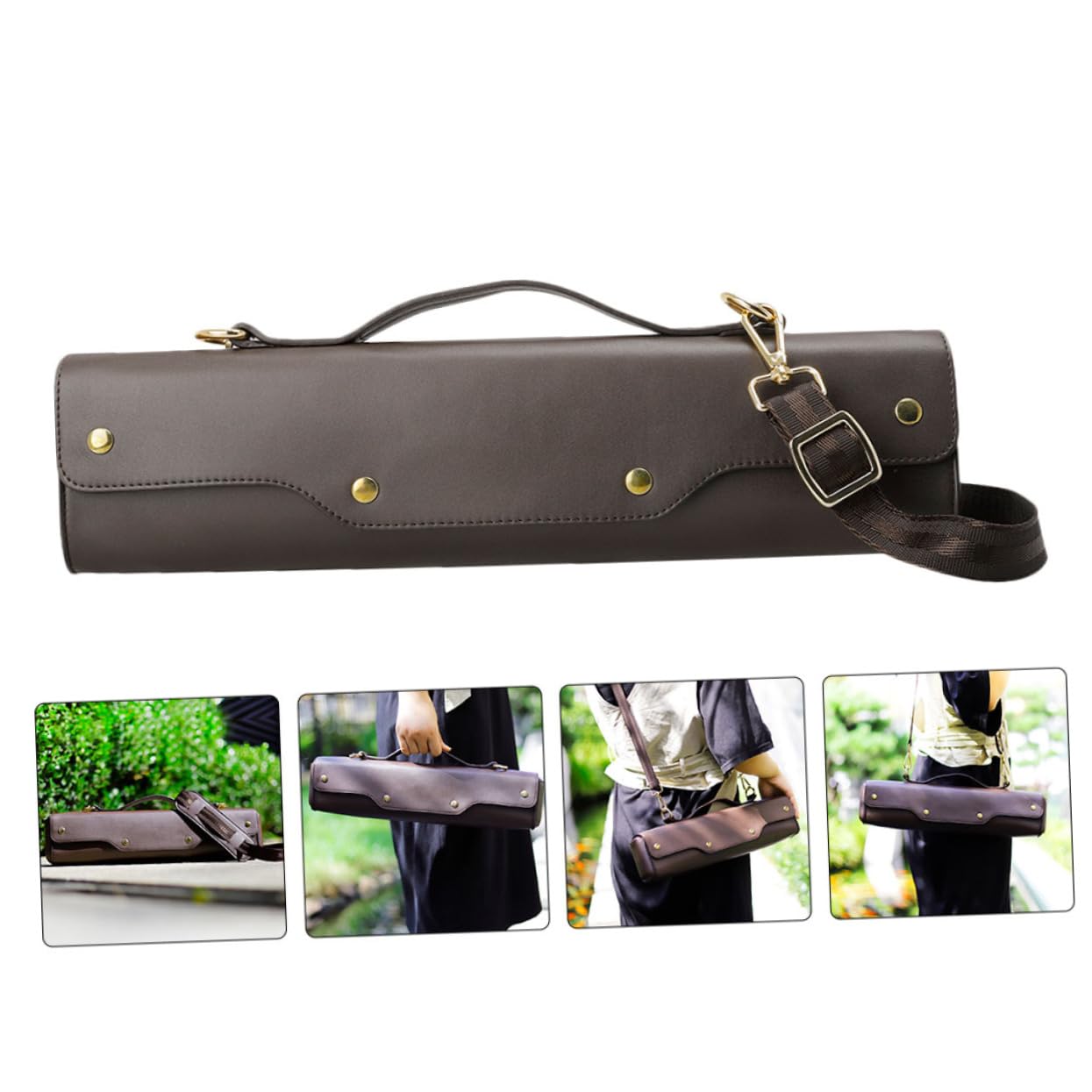 Toddmomy Flute Bag Handle Shoulder Strap Fashionable Flute Storage Case for Outdoor Use