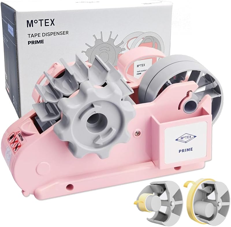 MoTEX Heat Tape Dispenser for Sublimation - 1" & 3" Core Multiple Roll Pre-Cut Dispenser, Heat Resistant for Press & Mug Machine (Light Pink, Tapes Not Included)