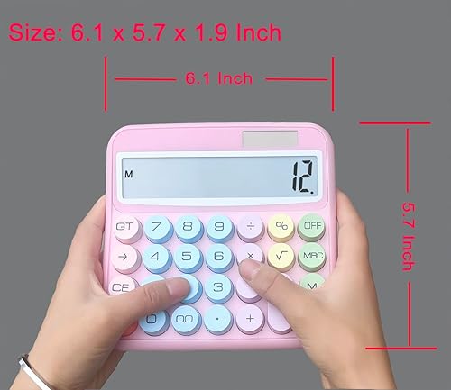 Miniatura 6 de BESTWYA Calculadora de escritorio con pantalla LCD grande de 12 dígitos y botones de apagado automático para oficina, escuela, hogar y negocios
