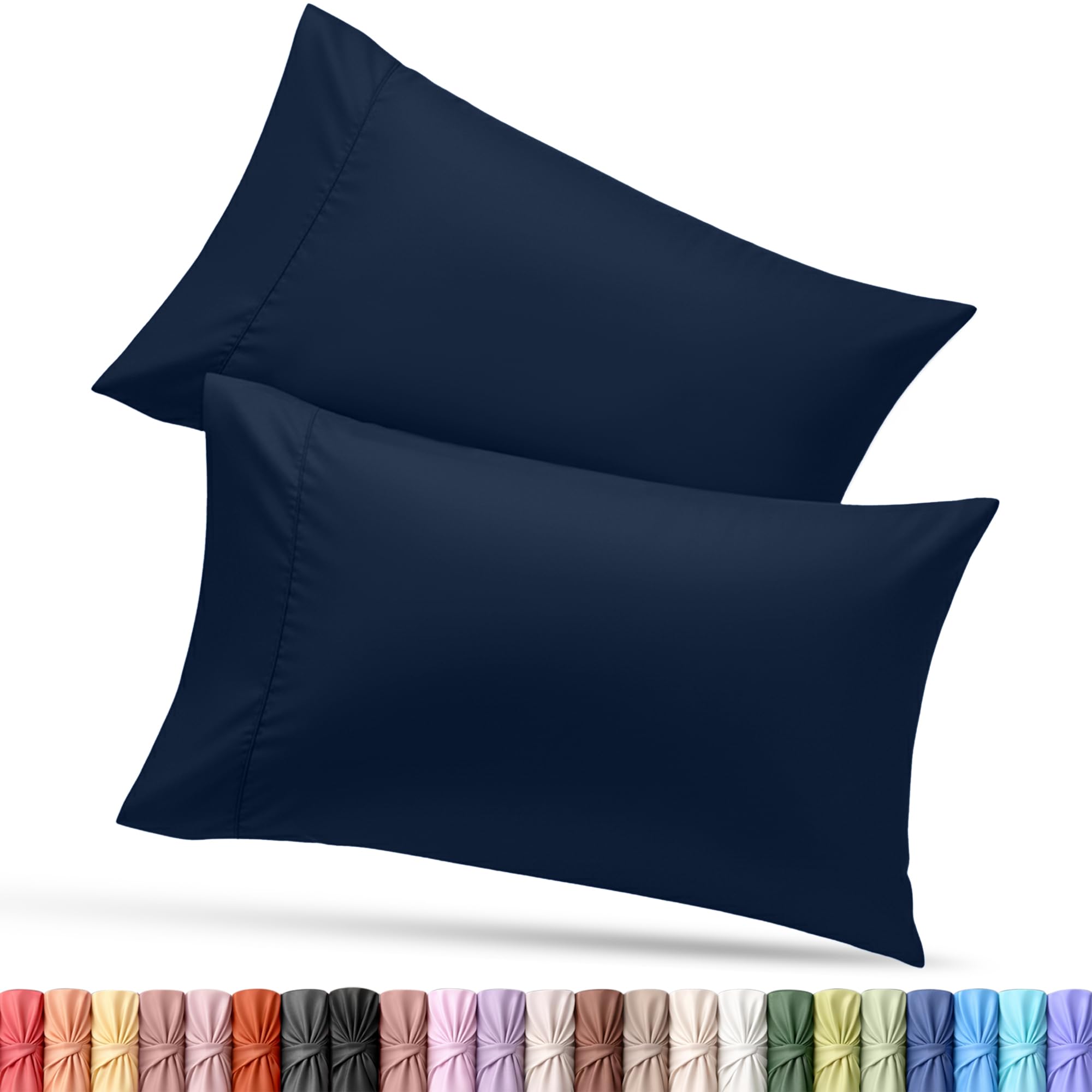 Utopia Bedding King Pillow Cases - 2 Pack - Envelope Closure - Soft Brushed Microfiber Fabric - Shrinkage and Fade Resistant Pillow Covers 20 X 40 Inches (King, Navy) — image 1
