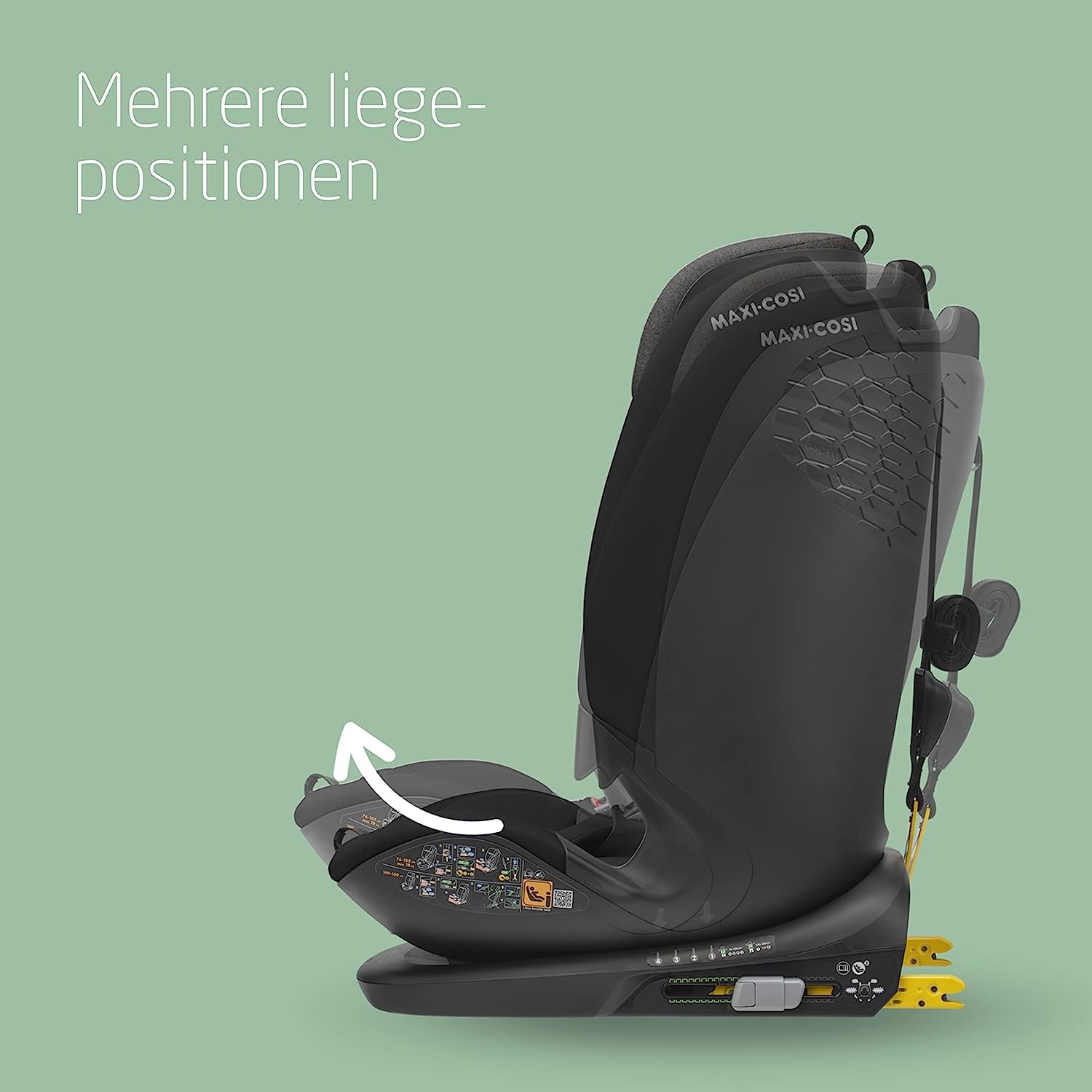 Maxi-Cosi Titan Plus i-Size mitwachsender Kinderautositz 15 Monat-12 Jahre 76-150 cm G-CELL-Seitenaufprallschutz Authentic Black