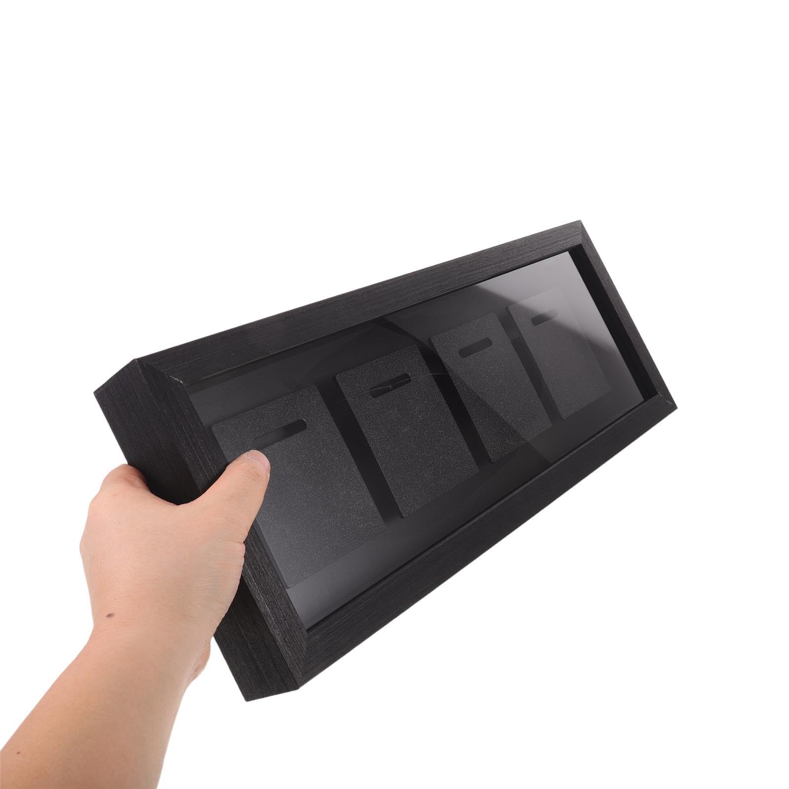Duża gablota na medale – gablota na 4 medale – 17,13" X 6,5" dla żołnierzy, biegaczy, maratończyków, zwycięzców wyścigów, zawodników futbolu amerykańskiego, gimnastyki i