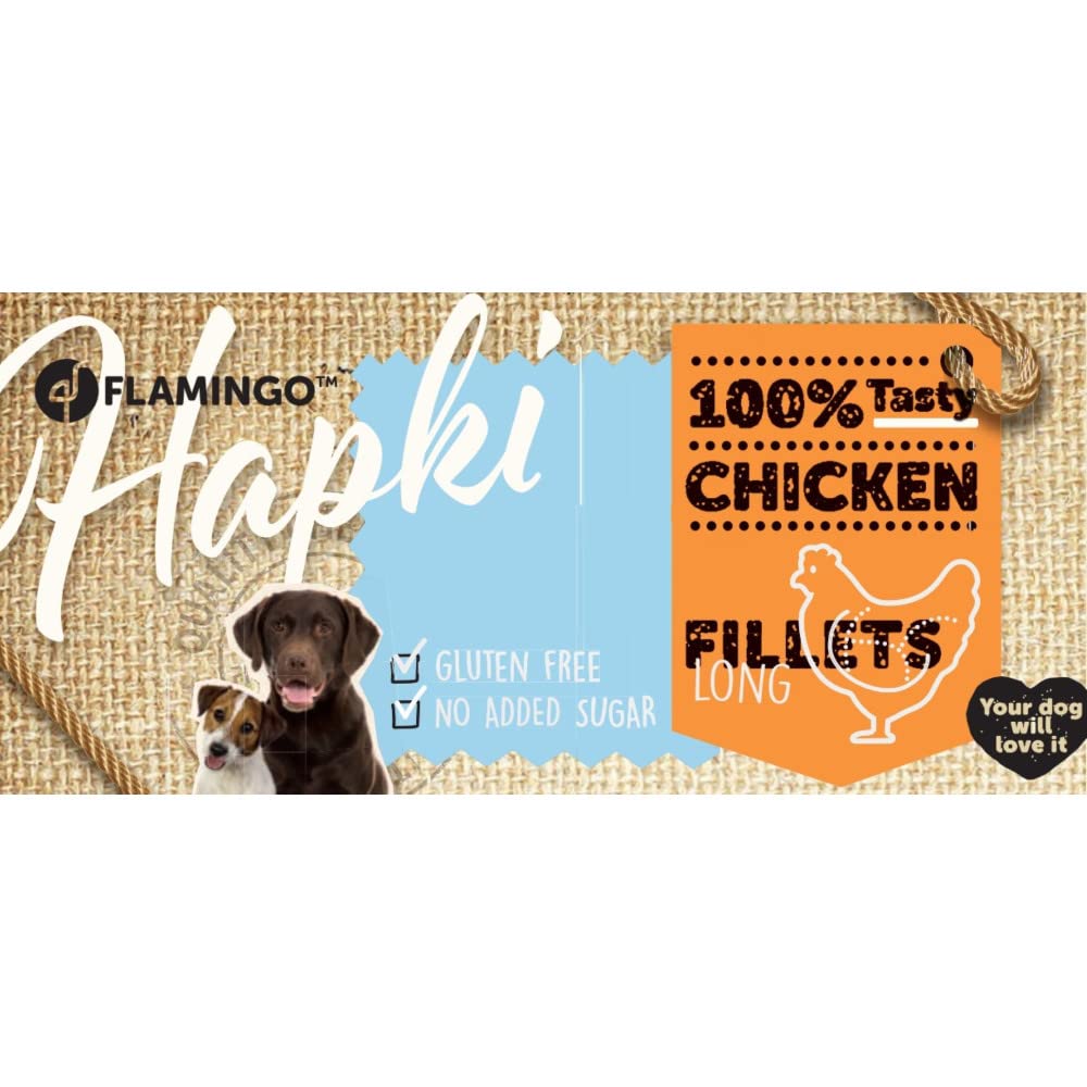 Flamingo Pet Products - Friandise Filets Long de Poulet 500 g pour Chien
