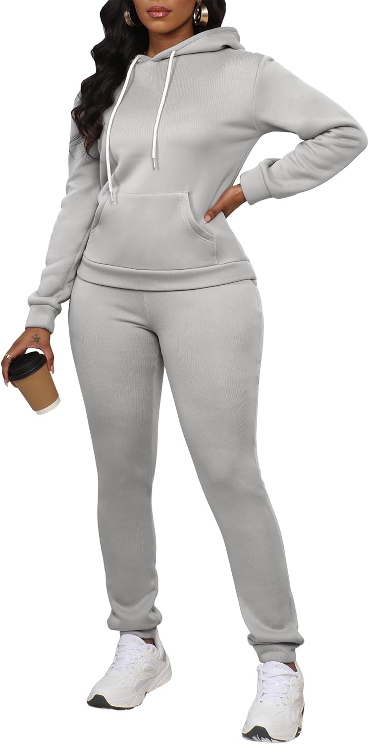 LovelyWholesale Womens Sweatsuits 2 Piece Set Hoodie Sweatshirts and Jogger Sets - Image 3