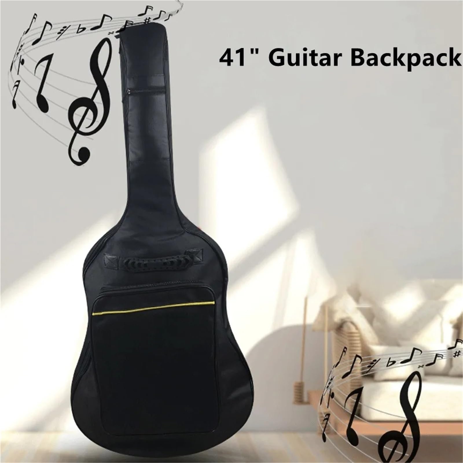 Gitarrentasche 41-Zoll-Gitarrentasche-Rucksack, wasserdichte Taschen, Ripstop-Oxford-Nylon, doppelter Gurt, gepolsterter Gitarrenkoffer, Gitarren-Rucksäcke