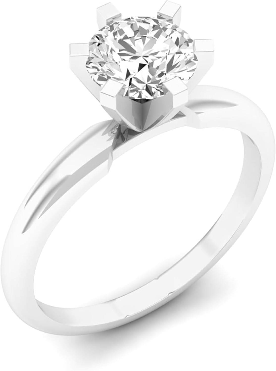 Dazzlingrock Collection IGI Certified 1.33 Cttw Real Round Diamond Women Engagement Solitaire Ring, 14K Solid White Gold