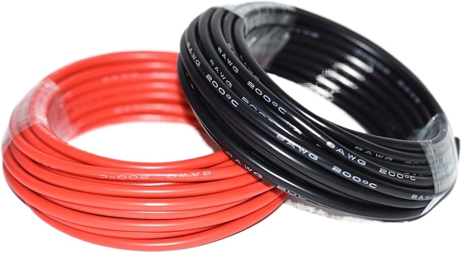 Super Soft Silicone Cable Household Battery Copper Wire 1.3mm2~25mm2 4AWG 8AWG 12AWG 16AWG Solar Power Inverter Extension Cord(Red,3 METER_16 AWG - 1.3MM2)