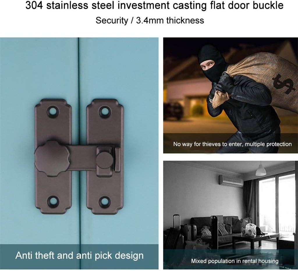 Buckle Latch Bedroom Home Security Hardware Barn Door Lock Stainless Steel Hasp 90 180 Degree Sliding Gate Right Angle