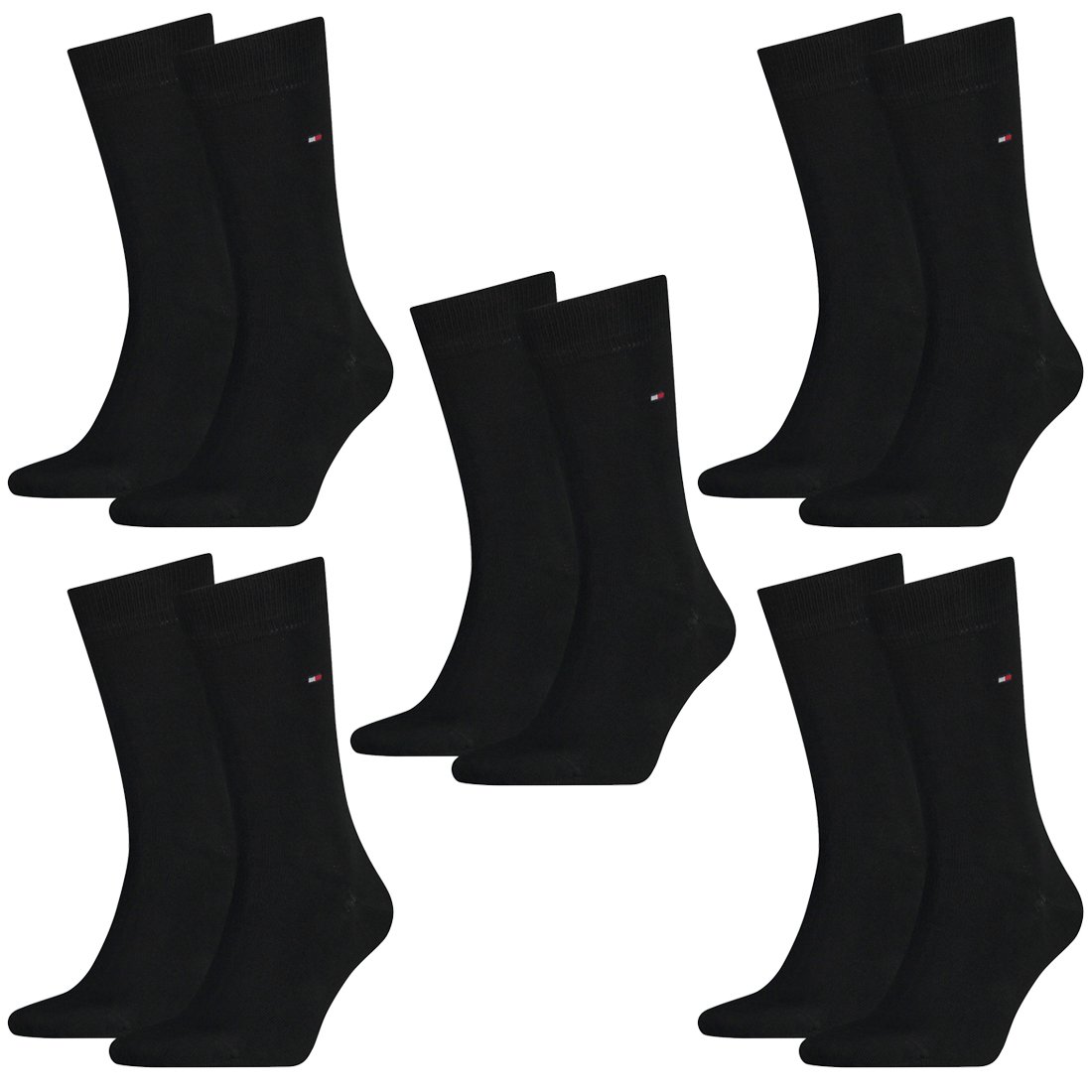 Tommy Hilfiger Herren Classic Business Socken 371111 10Paar, Farbe:Schwarz;Sockengröße:39-42;Artikel:Socken schwarz 371111-200