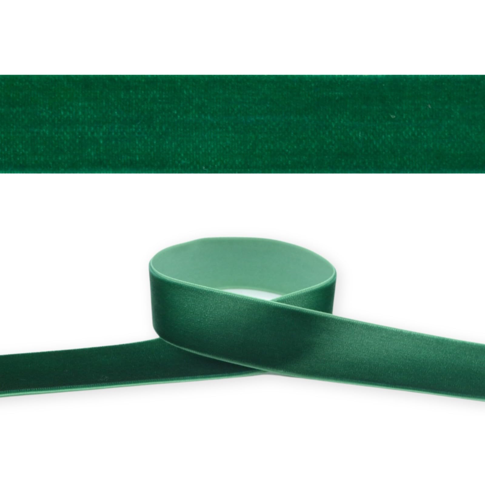 celloexpress 25mm Green 163 Velvet Ribbon - High Density Single Faced Gift Wrap Bow Making (20m)