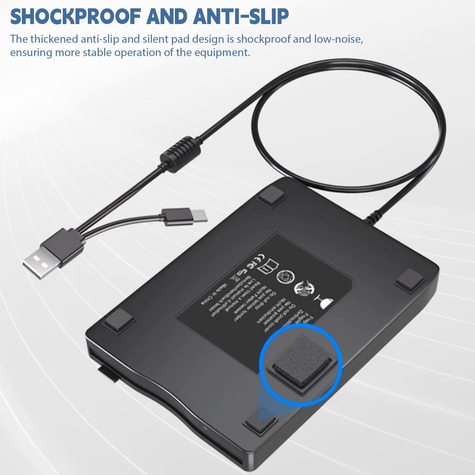 Unidad de disquete externa USB FDD 1,44 MB/2 HD 3,5 pulgadas, USB C, delgada, portátil, plug and play para portátiles con Windows 11/10/7/8/XP (negro)