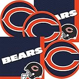 Chicago Bears NFL Football Team Logo Plates And Napkins Serves 16