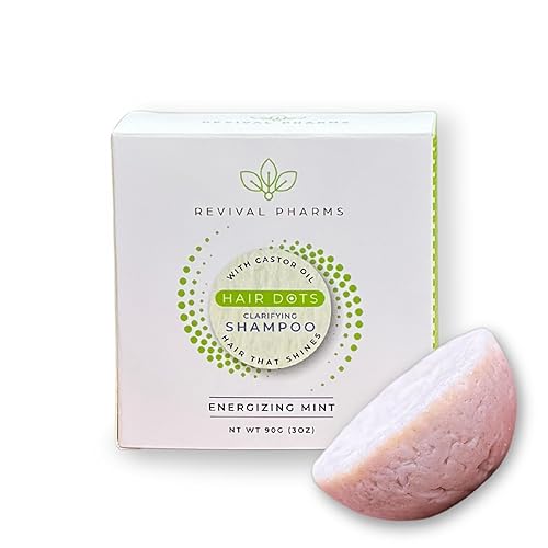 Barra de champú clarificante, 3oz, con aceite de ricino, menta energizante