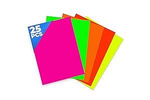 25 Sheets Neon Paper - Glow In The Dark