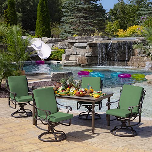 Image of Arden Patio Dining Outdoor Chair Cushions, 20x44, Rain-Proof Seat Pad, Fade-Resistant Outdoor Cushion Bright Moss Green Leala
