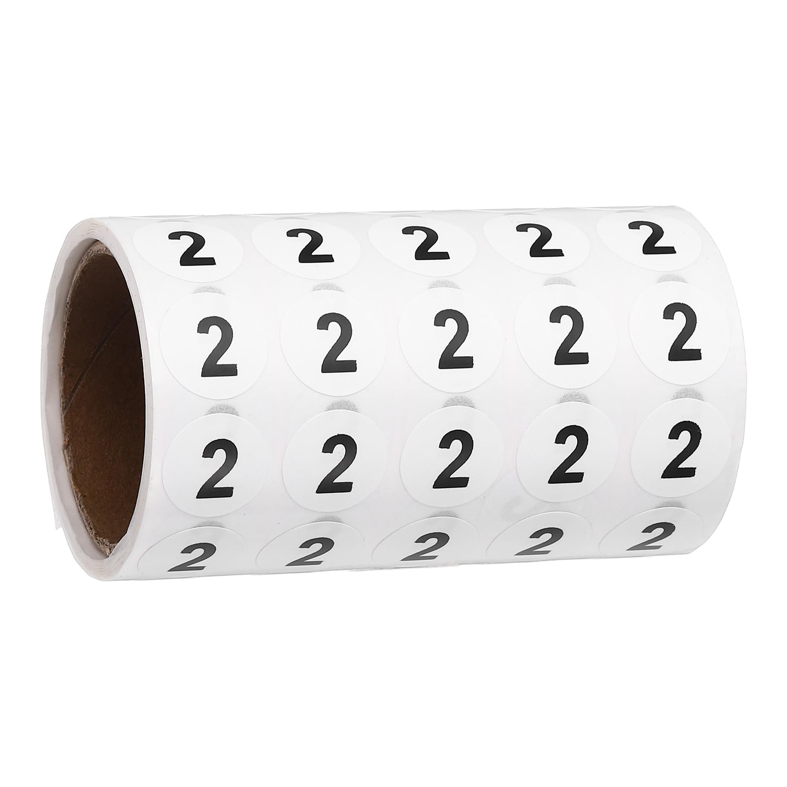 PATIKIL 1000pcs 0.6" Number Stickers, Number 2 Sticker Numbers Labels Round Small Vinyl Self Adhesive Label Circle Decals 1 Roll Dots for Photo Album Poster Organize Inventory, Black — image 1